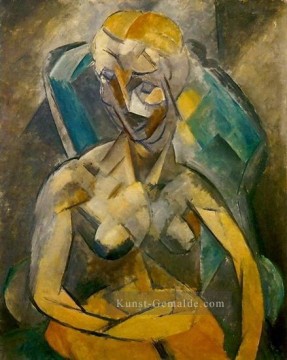 Femme nue assise dans un fauteuil 1913 Kubismus Ölgemälde